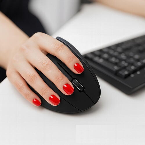 Mouse Ergonomic, Mouse Vertical Wireless Bluetooth (Bt 5.0 + Bt 3.0 + 2.4G), 3 Niveluri De Ajustare Pana La 1200 Dpi, Mouse Wireless Optic Silentios Pentru Laptop/Pc/Mac/Tableta/Ipad (Win/Android/Ios), 6 Butoane