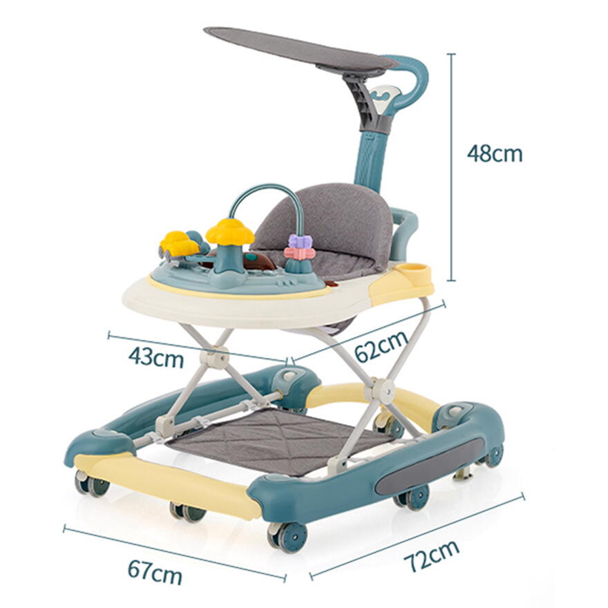 Premergator copii 6in1, Pliabil, Reglabil, Convertibil, Antepremergator, Tavita mancare, Copertina, Muzica, 5 trepte viteza, Jocuri, Sistem Franare, Albastru
