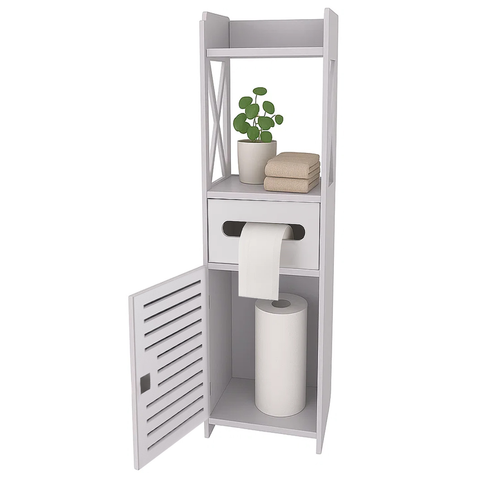 Dulap baie ingust, Suport hartie igienica, Raft Depozitare, 80 x 20 x 21 cm