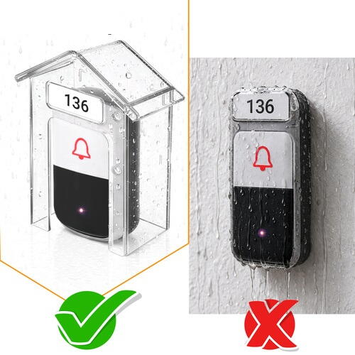 Husa protectie sonerie wireless, Impermeabila Exterior, Transparent