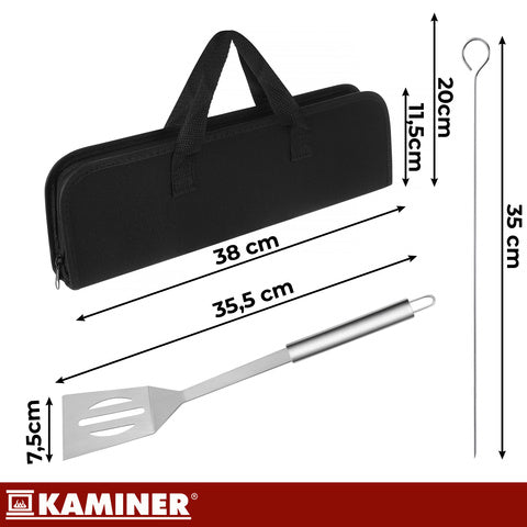Set 9 Ustensile Gratar, Otel Inoxidabil, Husa Inclusa