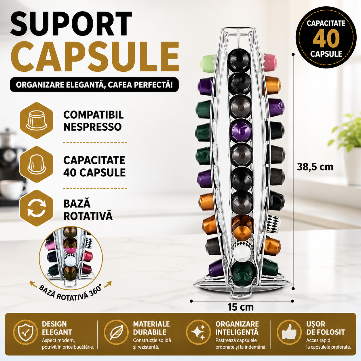 Suport Capsule Nespresso, Pentru 40 Buc