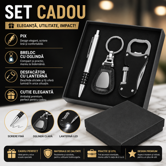 Set Pix, breloc, desfacator cu mini-lanterna