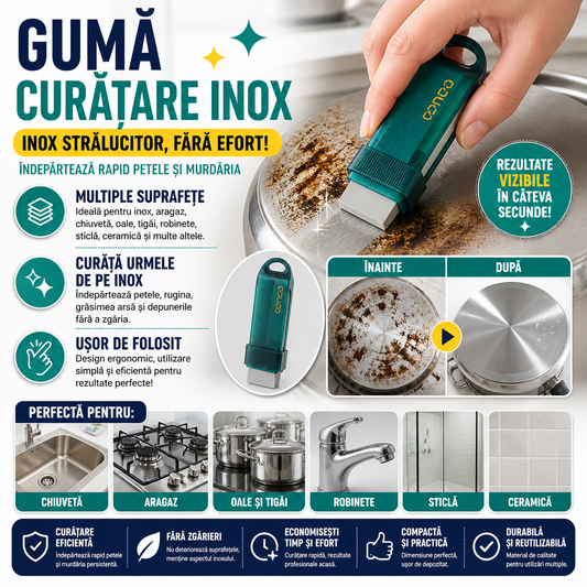 Guma pentru curatare baterie chiuveta si inox
