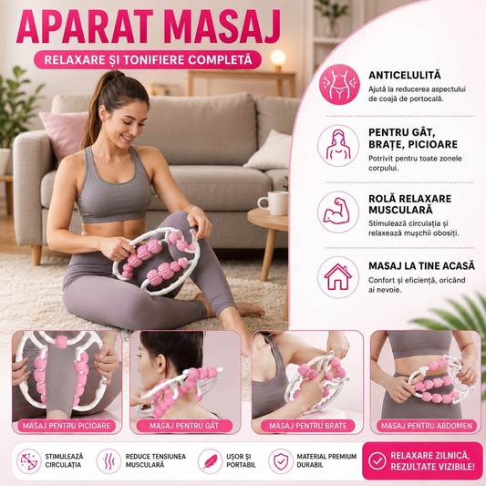 Aparat de masaj pentru picioare, maini, gat, anticelulita, rola de relaxare musculara