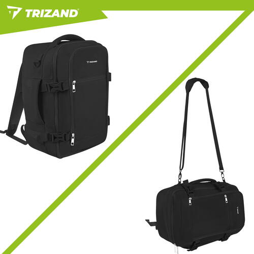 Rucsac de calatorie tip Geanta, 20L, 40x25x20cm, 2 Compartimente, Negru