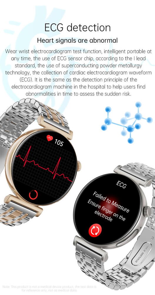 SmartWatch cu Apel Bluetooth, Glucometru, Analiza Impedantei Bioelectrice, EKG, HRV, Ciclu Menstrual, Nivel Radiatii, Temperatura Corporala, Ritm Cardiac, Nivel Oxigen, Tensiune Arteriala S764