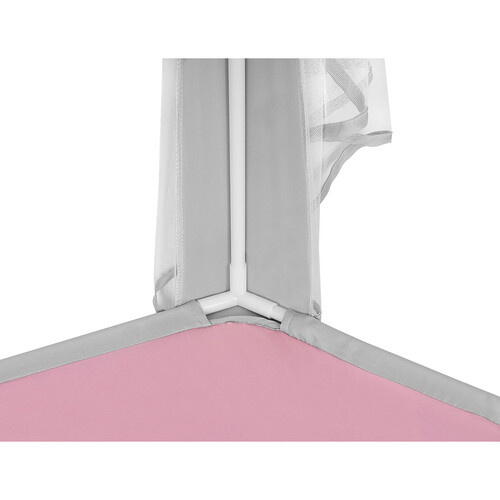 Cort de joaca pentru copii, Varf Conic, Perdele Transparente, Dimensiuni Generoase, Instalare Usoara, pentru Interior/Exterior, 123 x 123 x 140cm, Roz/Gri