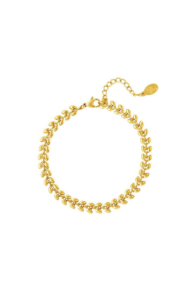 Bratara Inox Leafs, Auriu