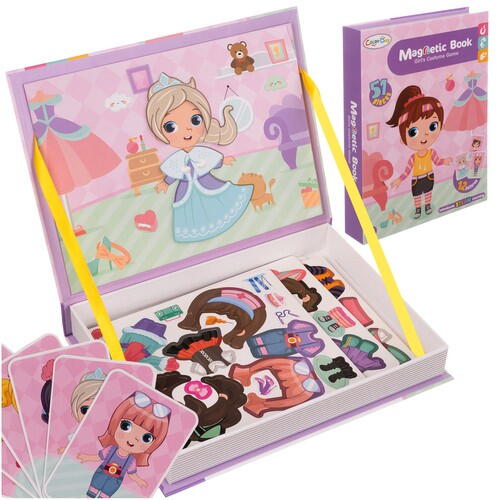 Carte tip Puzzle Magnetic , Set 51 magneti, 6 Cartonase Duble, Tema Costume