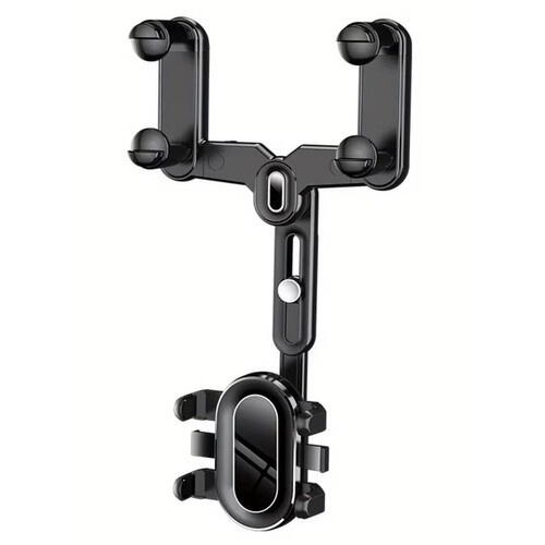 Suport pentru telefon, montare pe oglinda retrovizoare, rotativ la 360 grade, reglare inaltime si latime
