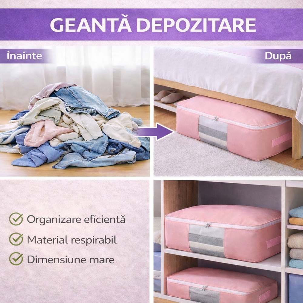 Geanta pentru depozitarea hainelor 52x35x16 cm