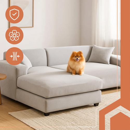 Husă elastică din catifea pentru canapea 190-230 cm + față de pernă