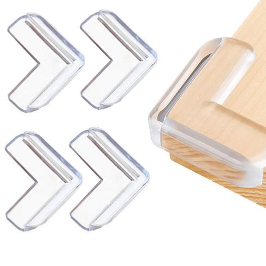 Set 12 Protectie de colt din silicon, transparent, 4x4cm