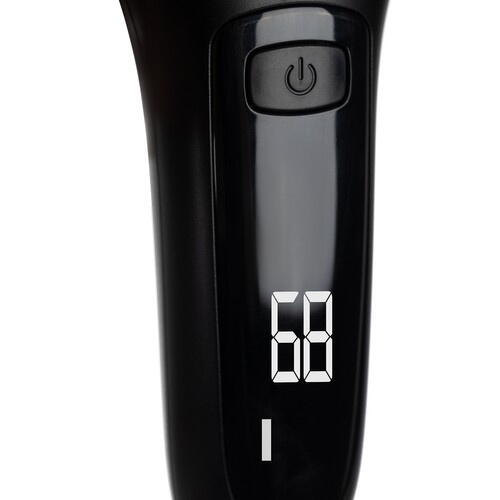 Set pentru ingrijirea picioarelor, Include 3 capete de slefuire, Acumulator 1200 mAh, Display digital Led, Incarcare USB, Viteza reglabila, Pentru pielea moarta, Calcaiul crapat sau mana aspra, Negru