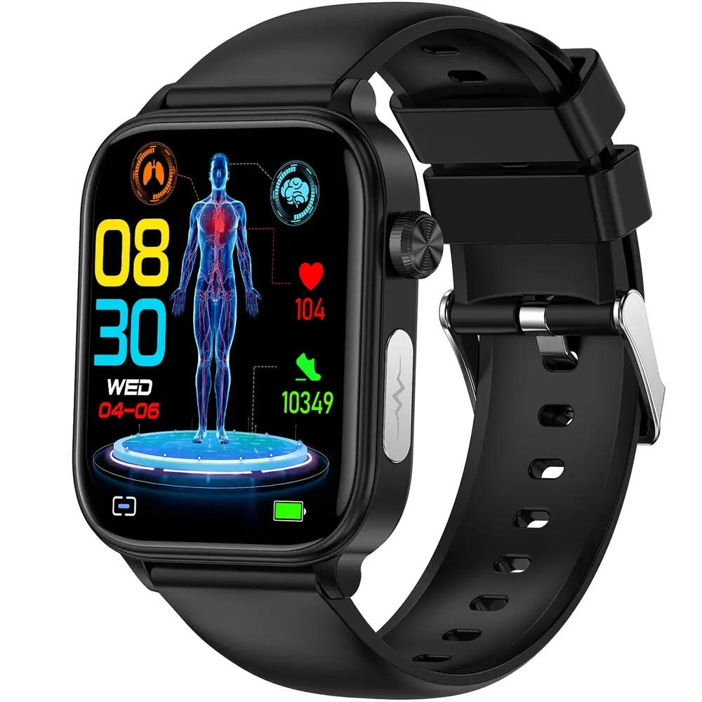 SmartWatch cu Apel Bluetooth, Glucometru, Analiza Impedantei Bioelectrice, EKG, HRV, Temperatura Corporala, Ritm Cardiac, Nivel Oxigen, Tensiune Arteriala S725