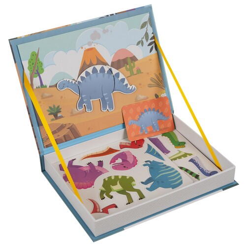 Carte tip Puzzle Magnetic , Set 36 magneti, 6 Cartonase Duble, Tema Dinozauri