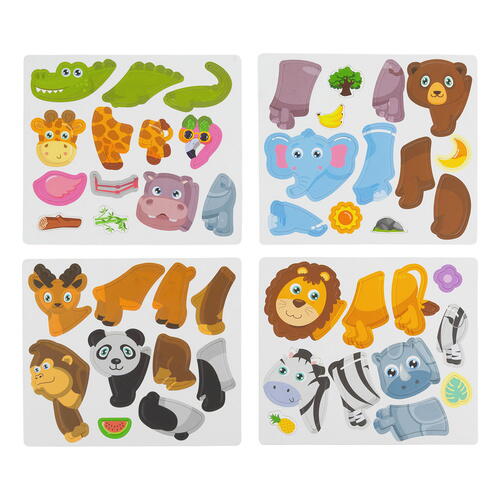 Carte tip Puzzle Magnetic , Set 47 magneti, 6 Cartonase Duble, Tema Animale