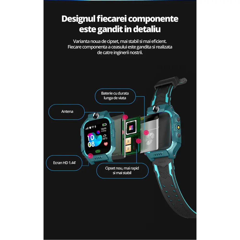 SmartWatch pentru copii cu functie telefon (SIM), Camera, Localizare LBS, Apelare SOS, Agenda telefonica S275 + 🔥 SIM VODAFONE CADOU 🔥