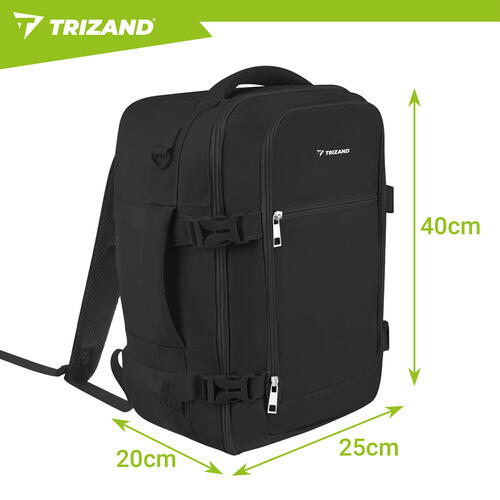 Rucsac de calatorie tip Geanta, 20L, 40x25x20cm, 2 Compartimente, Negru