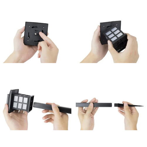 Set 6 lampi solare de exterior pentru gradina, Oprire/Stingere Automata, Cu tarus, Tip felinar, Decorative, Senzor de lumina, Rezistente la apa, Lumina rece