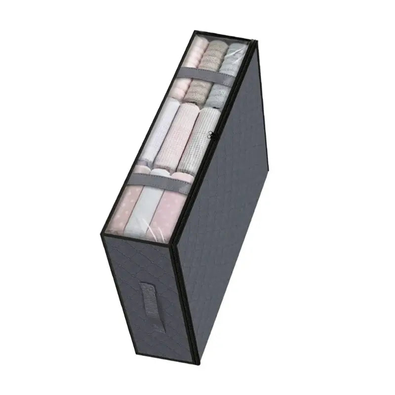 Geanta depozitare haine sub pat, Inchidere cu fermoar, Rezistent la praf si umiditate, Durabil, Respirabil, Usor de pliat si curatat, 60*45*15cm, Negru