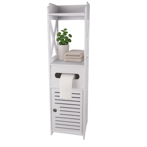 Dulap baie ingust, Suport hartie igienica, Raft Depozitare, 80 x 20 x 21 cm