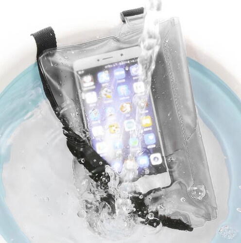 Etui tip borseta, Geanta Impermeabila, Husa telefon mobil,  Sistem de inchidere cu 4 trepte, Reglabil