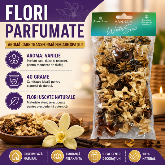 Flori Parfumate, Potpourri Vanilie Winter Scent, Aroma Land, 40g