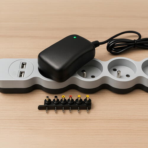 Incarcator universal 30W, 6 capete interschimbabile, 150cm cablu, 3V-12V, USB