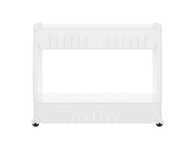 Raft de bucatarie sau baie, Mobil pe roti, Usor de asamblat si mutat, Universal, 3 nivele, Alb
