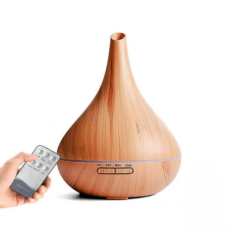 Difuzor de ulei esential, Aromaterapie, Umidificator de aer, Rezervor 500ML, Telecomanda si lumina veghe ajustabila