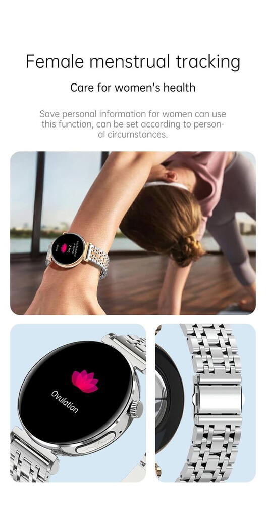 SmartWatch cu Apel Bluetooth, Glucometru, Analiza Impedantei Bioelectrice, EKG, HRV, Ciclu Menstrual, Nivel Radiatii, Temperatura Corporala, Ritm Cardiac, Nivel Oxigen, Tensiune Arteriala S763