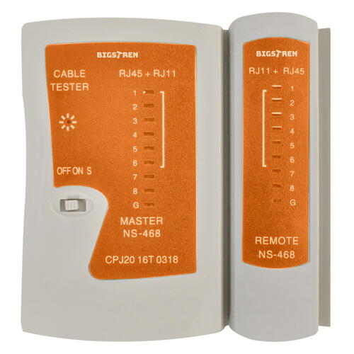 Kit instrumente de retea si tester cabluri 2 in 1, 145 piese, compatibil mufe cabluri retea si telefonice, RJ45/RJ11, husa depozitare, 27 x 15.5 x 6 cm