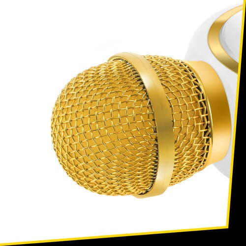 Microfon de karaoke pentru copii, Model Iepuras, Compatibil Bluetooth, Silentios, Fara fir, Alb