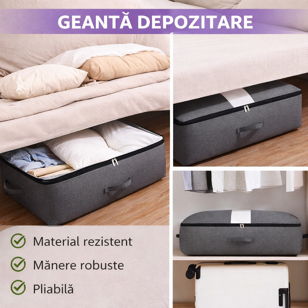 Geanta de depozitare si organizare pentru perne, pilote, haine 75x45x15 cm