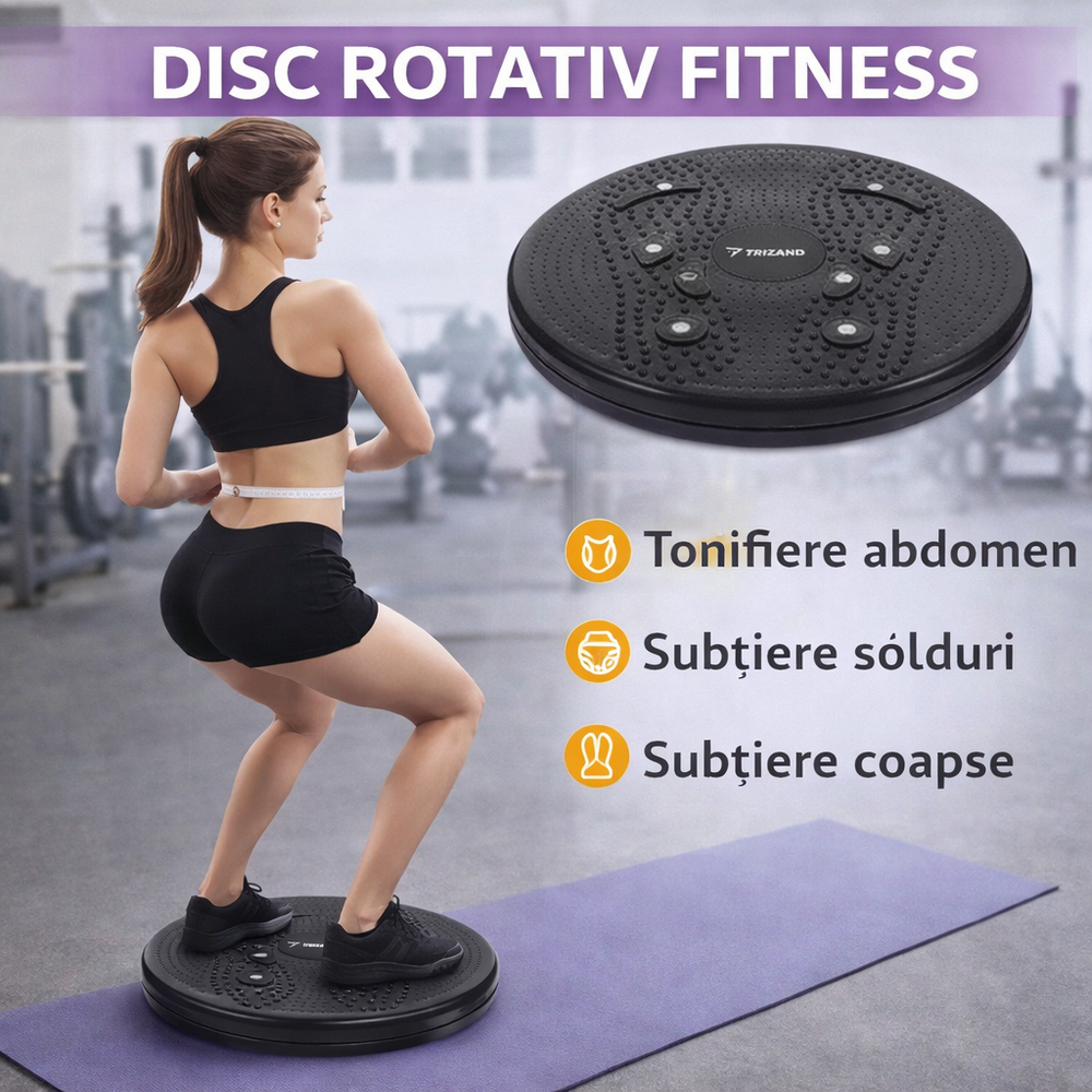 Disc rotativ pentru fitness, pentru tonifierea abdomenului, subtierea soldurilor si a coapselor