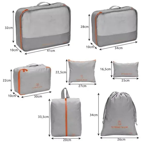 Set 7 Genti Organizatoare Bagaj, Pentru Calatorii, Drumetii, Camping