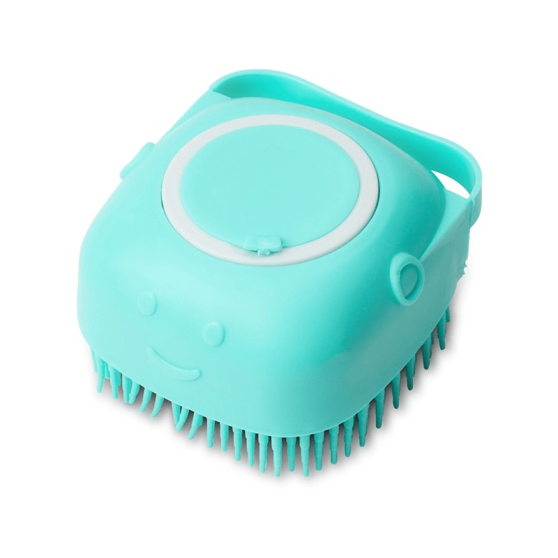 Burete de baie din silicon cu dozator, Mini Soft Brush, reutilizabilla, pentru adulti, copii, animale de companie, Turcoaz